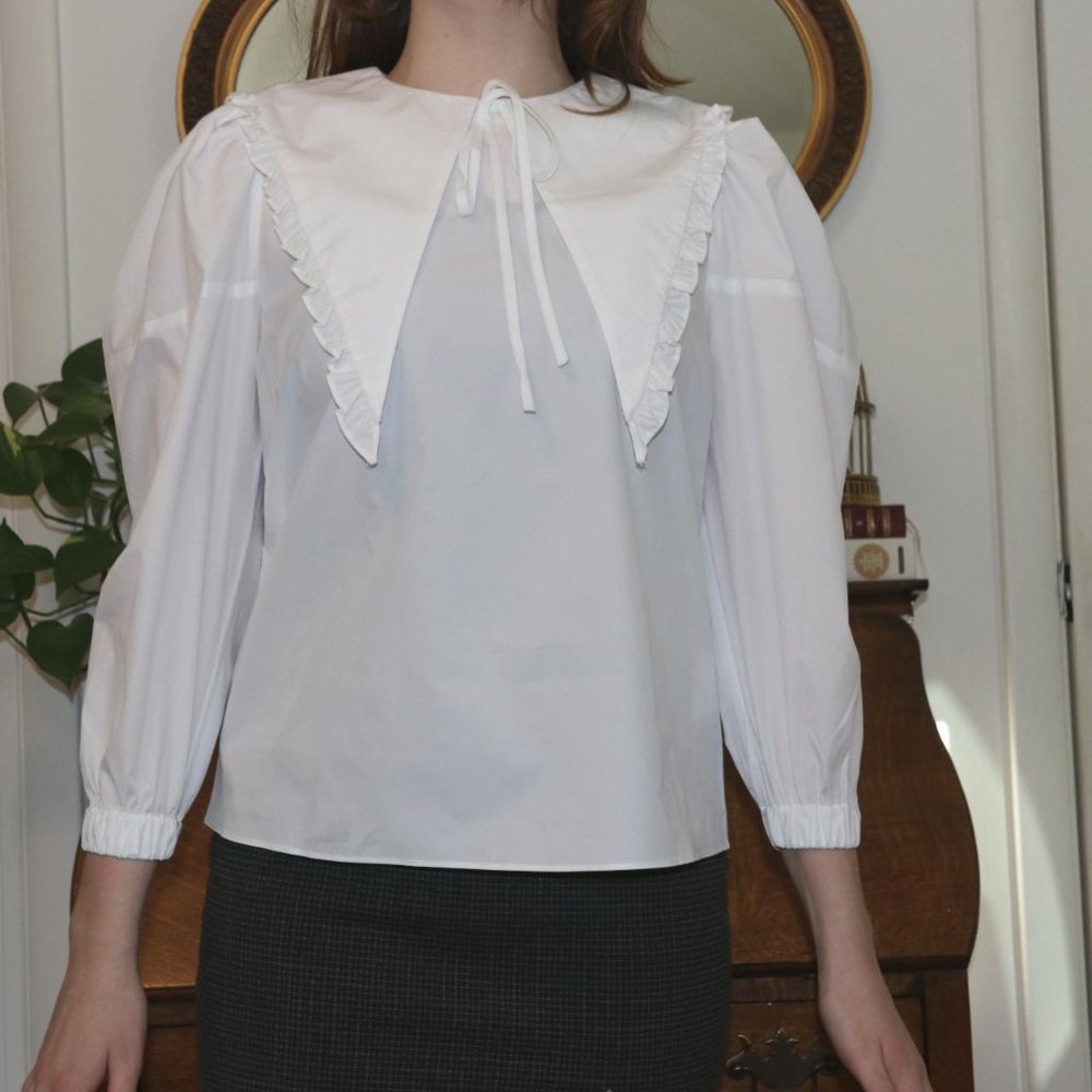 NWT j.ing official statement collar white blouse - Picture 2 of 6